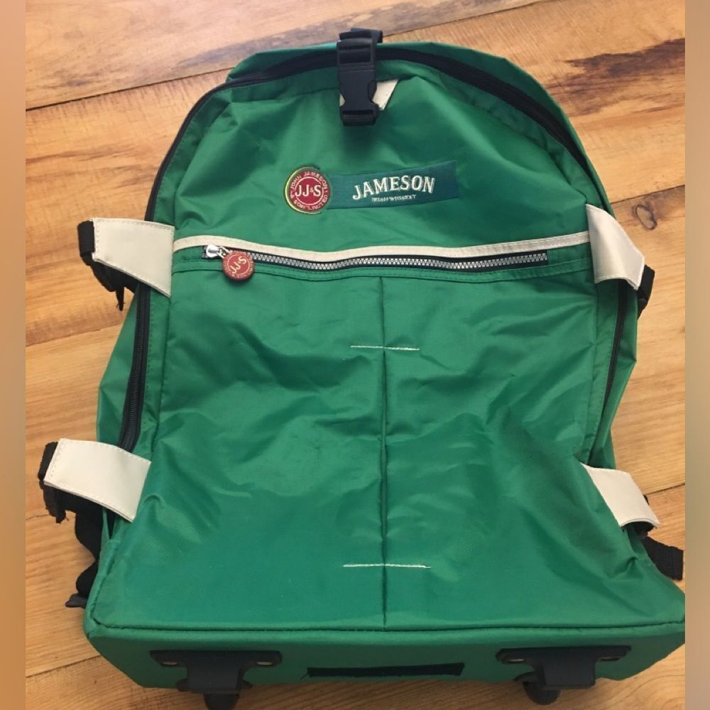 Jameson Green Travel Backpack with wheels and a retractable handle